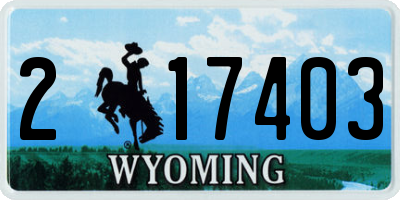 WY license plate 217403