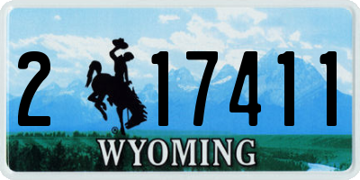 WY license plate 217411