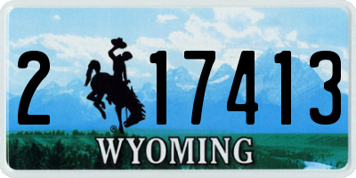WY license plate 217413