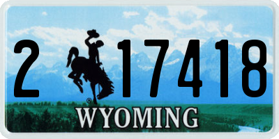 WY license plate 217418