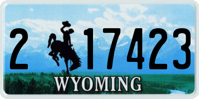 WY license plate 217423