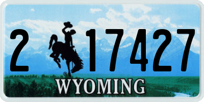 WY license plate 217427