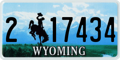 WY license plate 217434