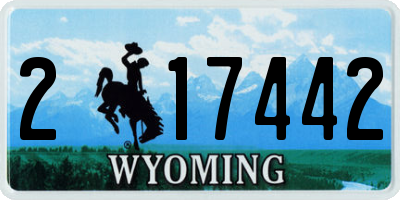 WY license plate 217442