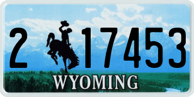 WY license plate 217453