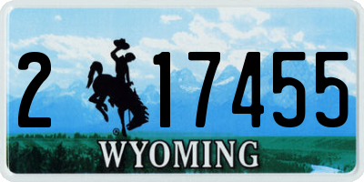 WY license plate 217455