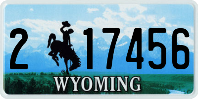 WY license plate 217456
