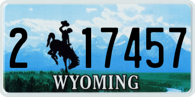 WY license plate 217457