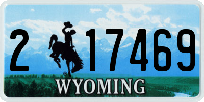 WY license plate 217469