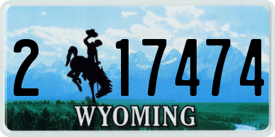 WY license plate 217474