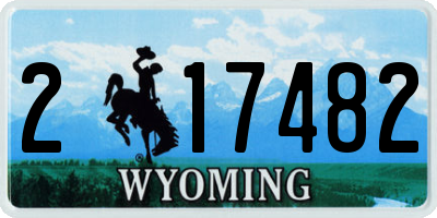 WY license plate 217482
