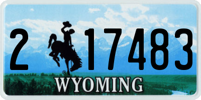WY license plate 217483