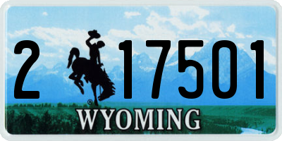 WY license plate 217501