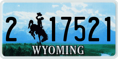 WY license plate 217521