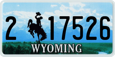 WY license plate 217526