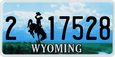 WY license plate 217528
