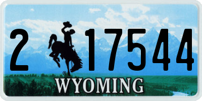 WY license plate 217544