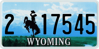 WY license plate 217545