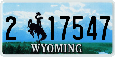 WY license plate 217547