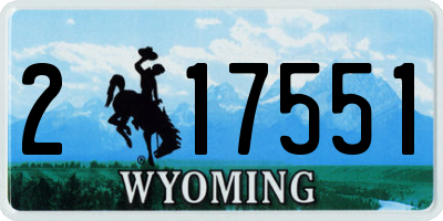 WY license plate 217551