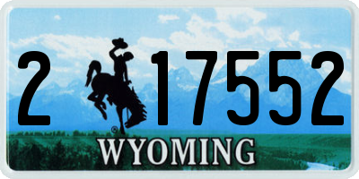 WY license plate 217552