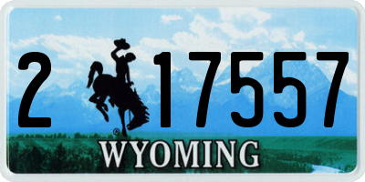 WY license plate 217557