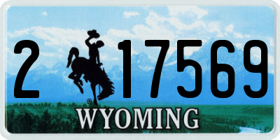 WY license plate 217569