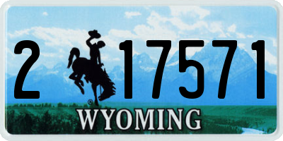 WY license plate 217571