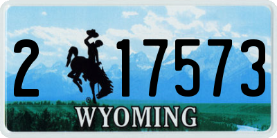 WY license plate 217573