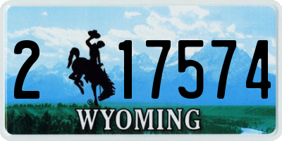 WY license plate 217574