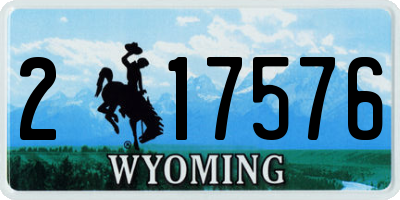 WY license plate 217576