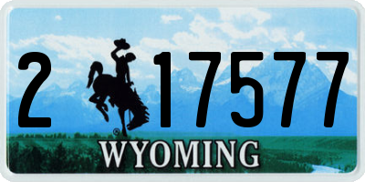 WY license plate 217577