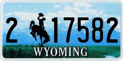 WY license plate 217582
