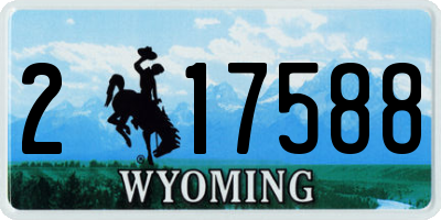 WY license plate 217588