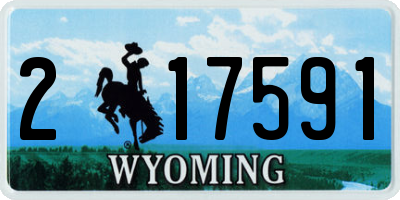 WY license plate 217591