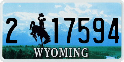 WY license plate 217594
