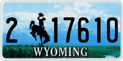 WY license plate 217610