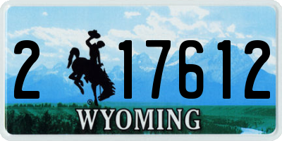 WY license plate 217612