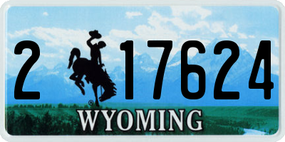 WY license plate 217624