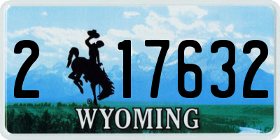 WY license plate 217632