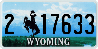 WY license plate 217633