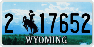 WY license plate 217652
