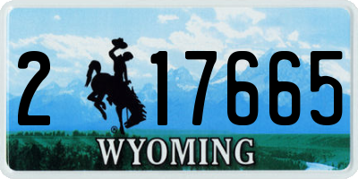 WY license plate 217665