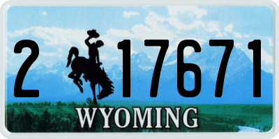 WY license plate 217671
