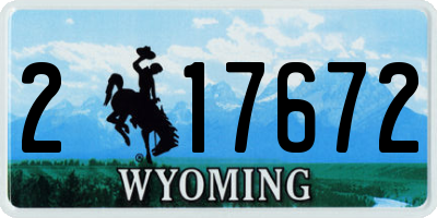 WY license plate 217672