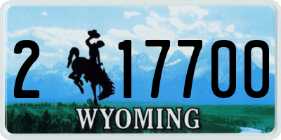 WY license plate 217700