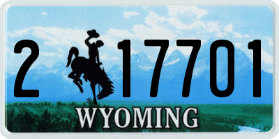 WY license plate 217701
