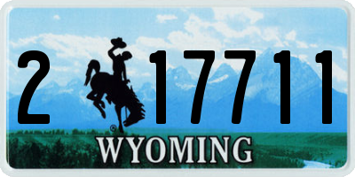 WY license plate 217711