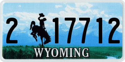 WY license plate 217712