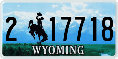 WY license plate 217718